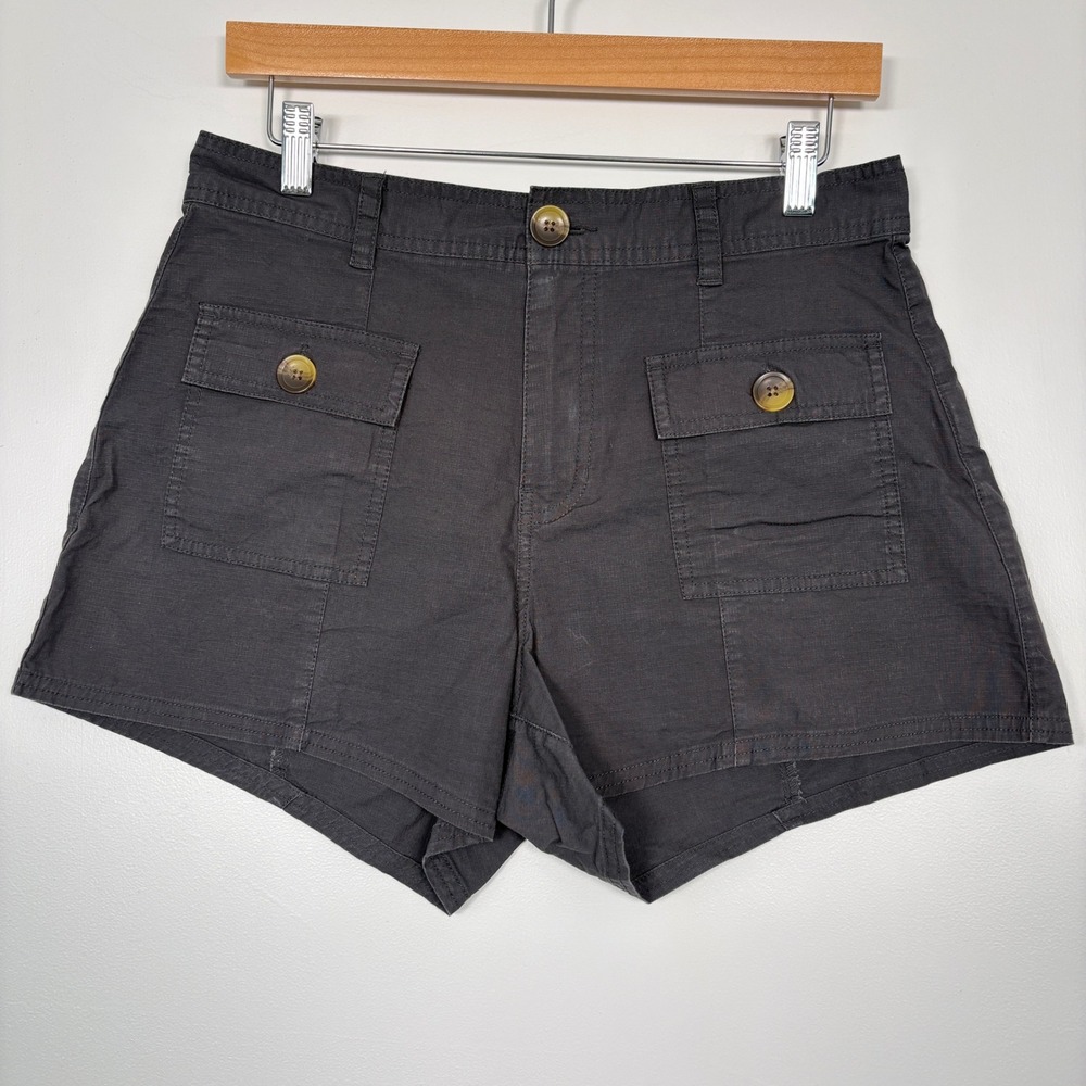 Vuori Womens Vintage Ripstop Shorts Size M Black Utility High Rise VW3039 Hiking